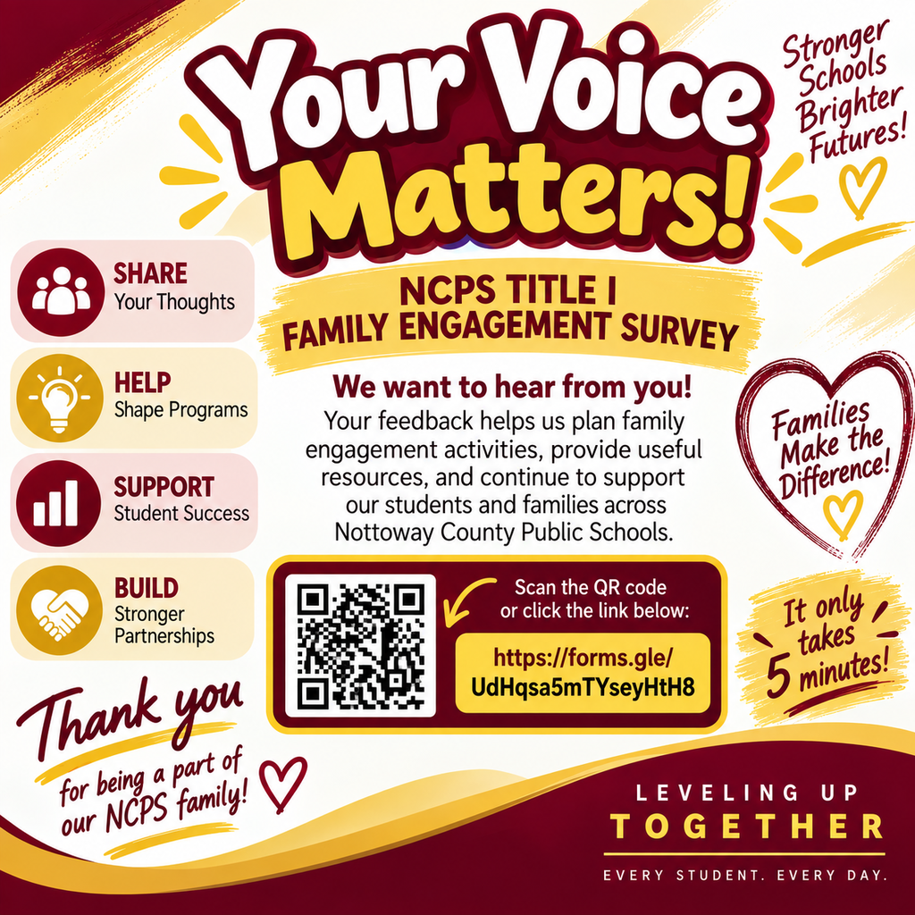 Advertisement for a survey titled "Your Voice Matters!" Features QR code, icons, and a survey link.