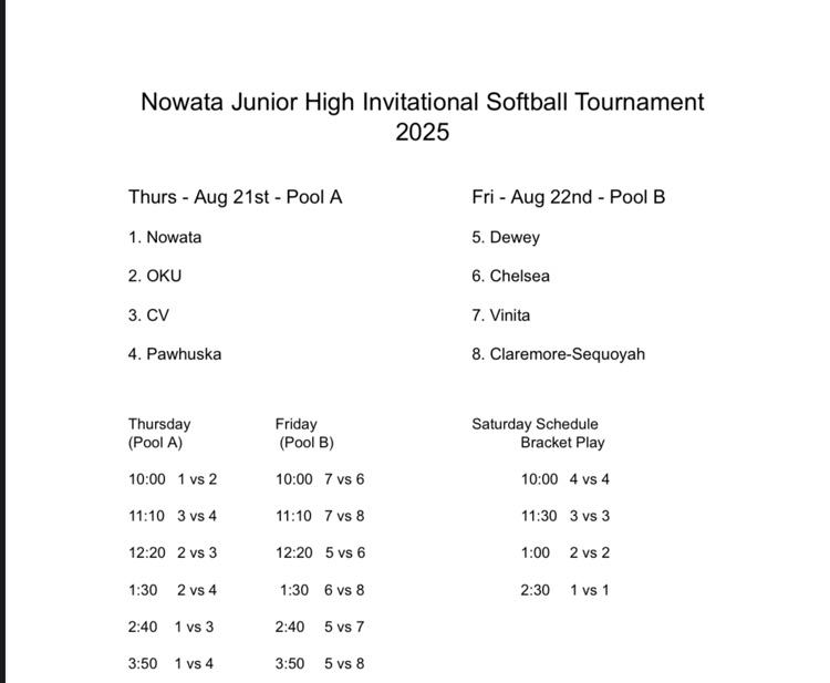 jh softball tournament 