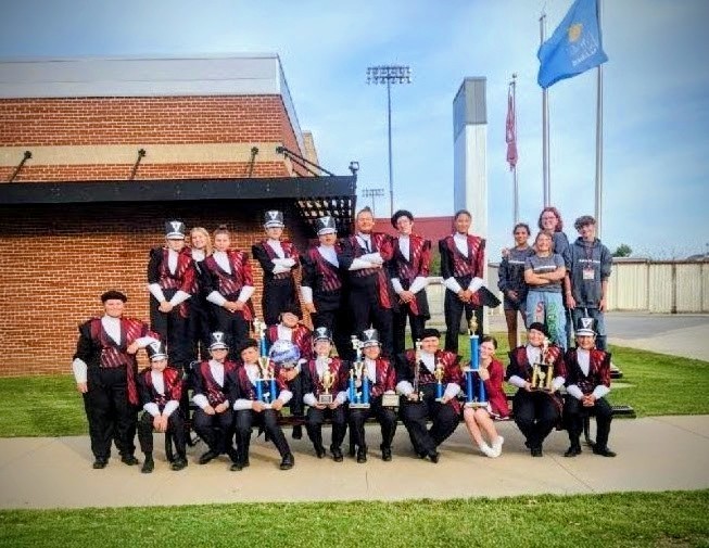 Marching Ironmen with awards