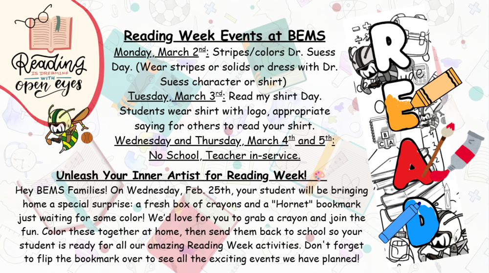 Reading Week Events at BEMS