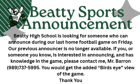 Beatty Sports Announcement