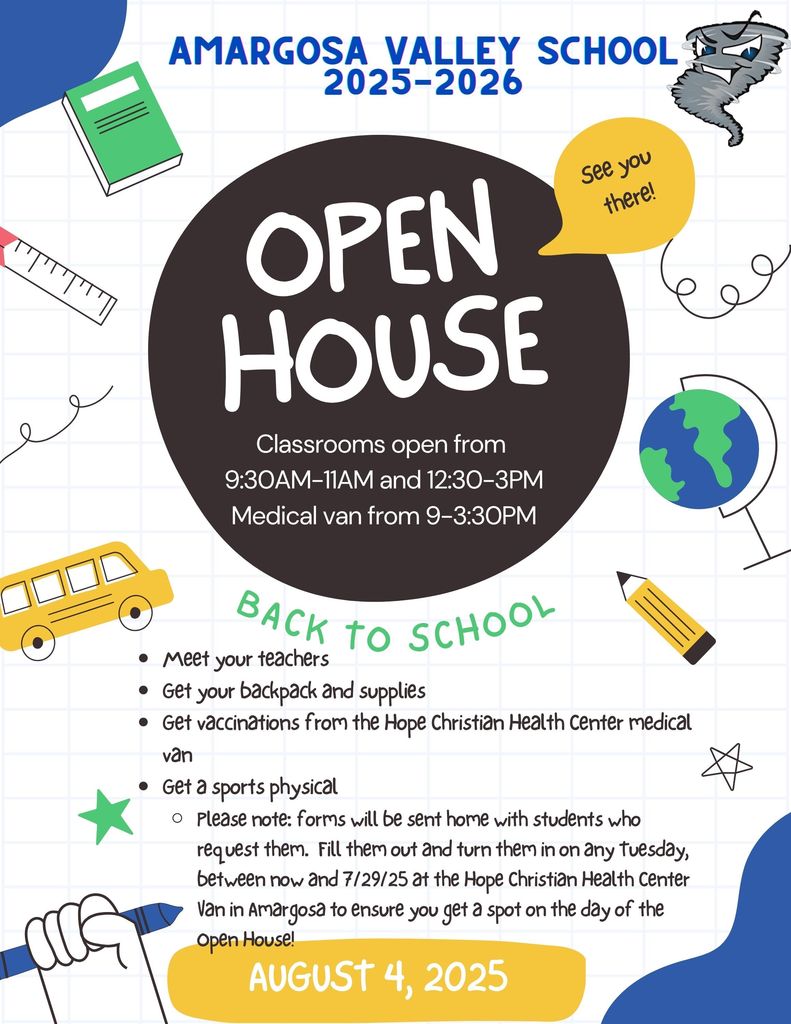 Amargosa Open House on August 4th poster