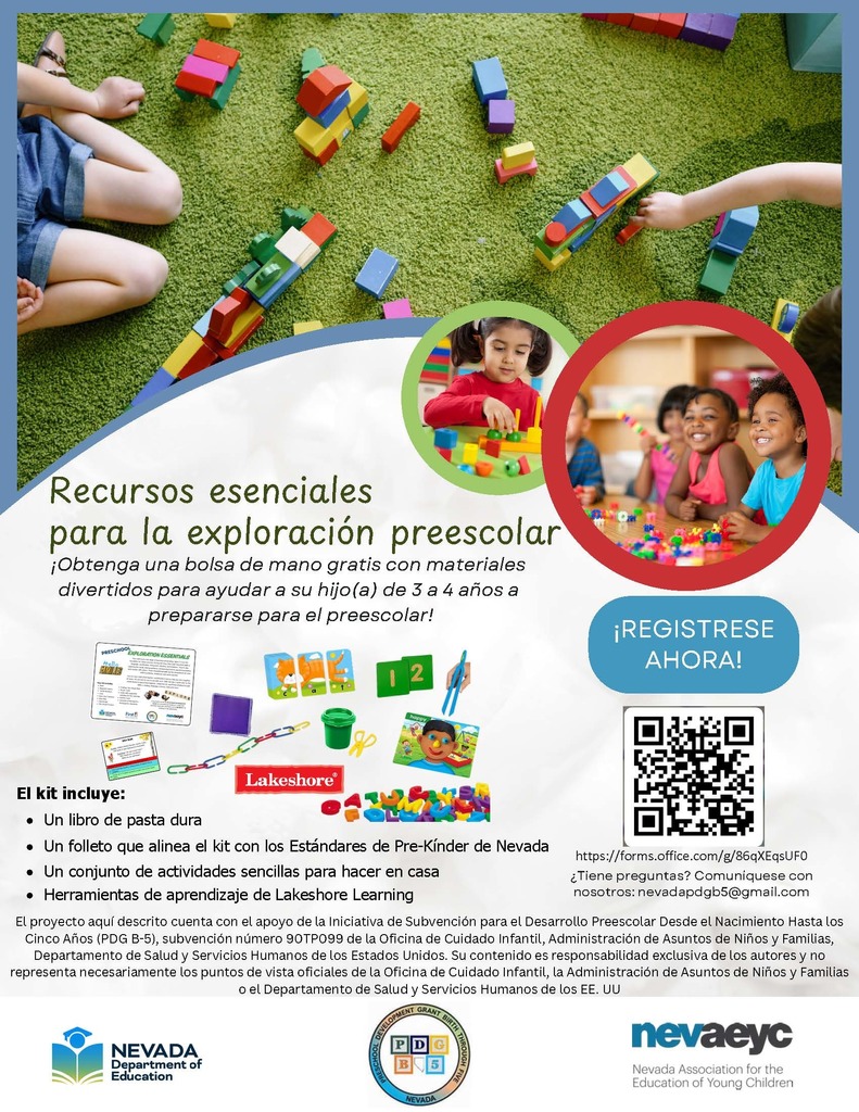 Preschool Exploration Packs Flyer Spanish
