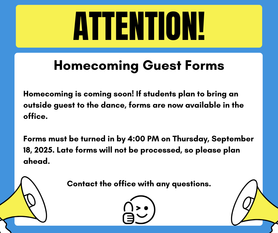 Blue Yellow Simple Attention Poster (Facebook Post)
