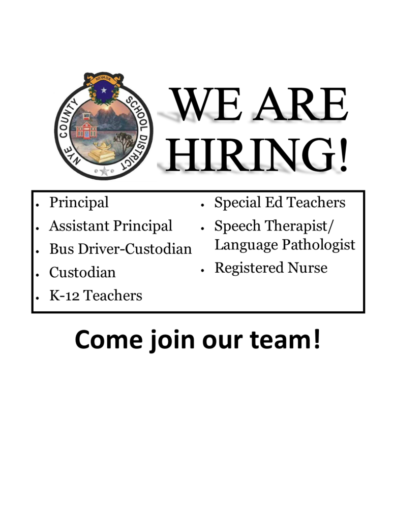 We are hiring for various positions. Come join our team.