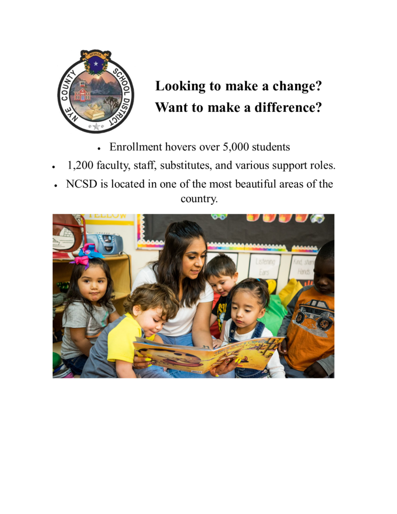 NCSD is hiring.