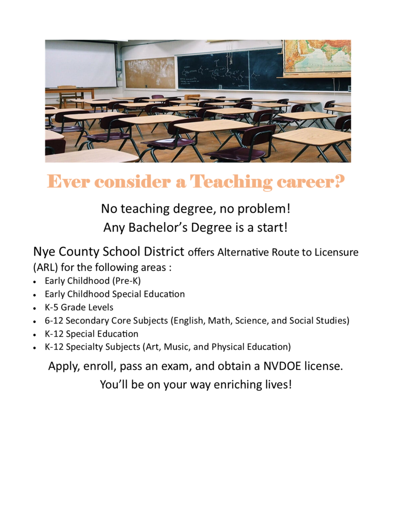 Ever consider becoming a teacher. NCSD is hiring!