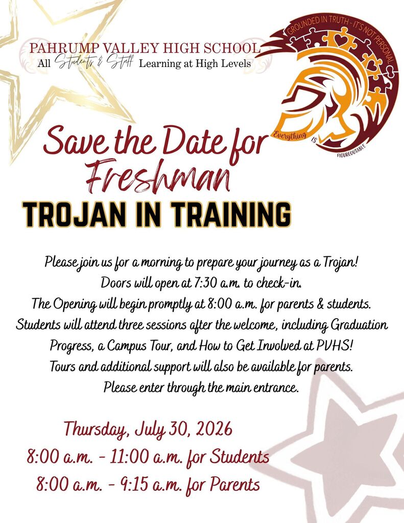 PVHS Trojan in Training Flyer