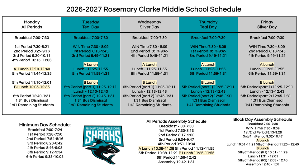 RCMS School Schedule