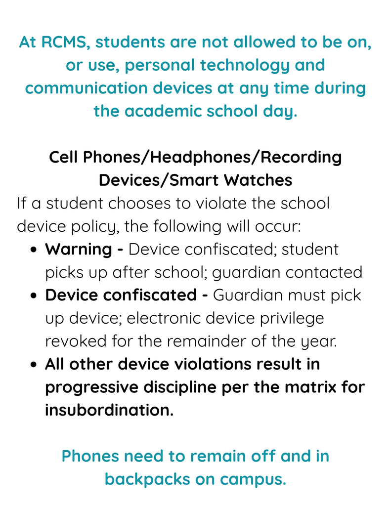 RCMS Electronic policy
