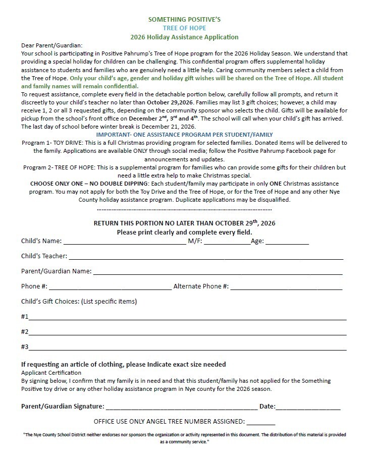 Tree of Hope Application Form