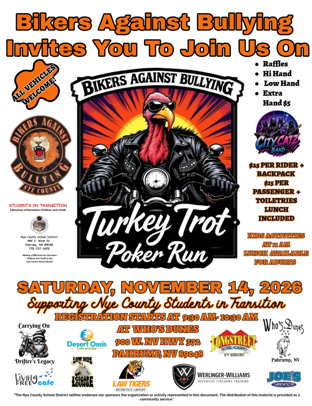 Bikers Against Bullying Turkey Trot Flyer