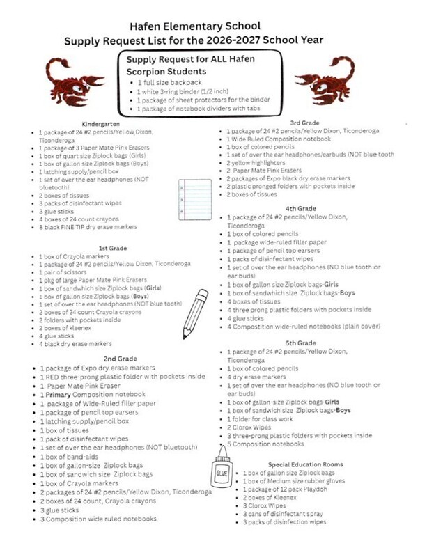 School Supply List