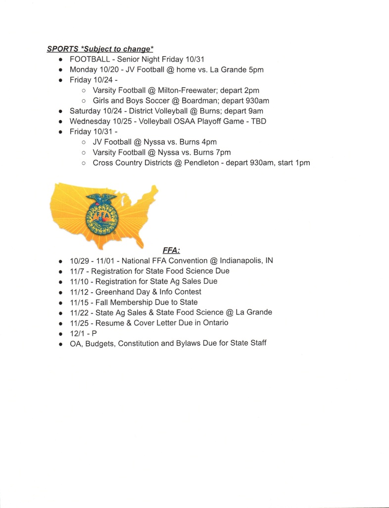 NHS Weekly Newsletter