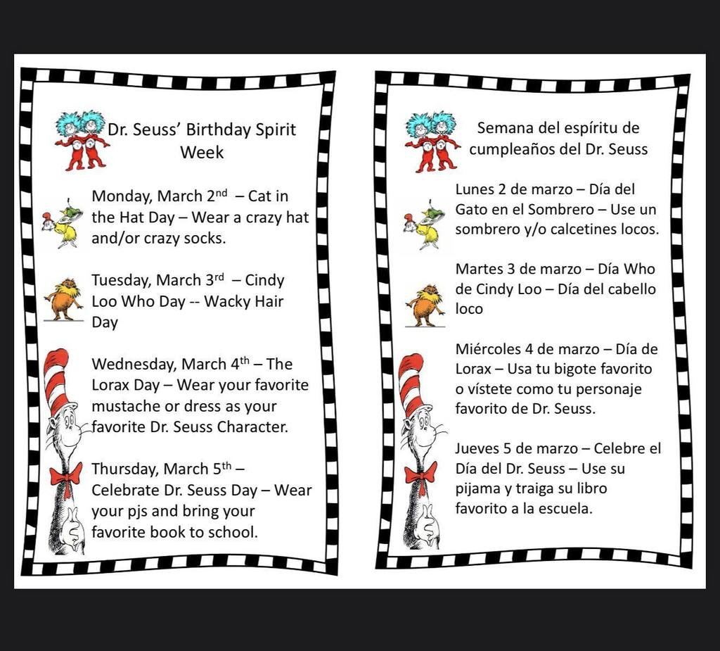 Dr. Seuss Spirit Week