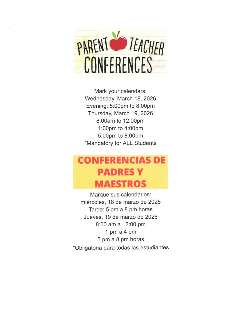 Parent/Teacher Conferences Reminder 