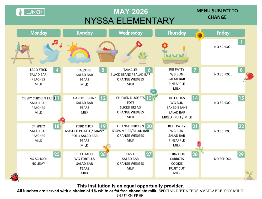 NES Lunch Menu