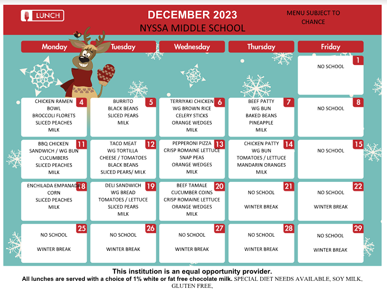 School Lunch Menus 