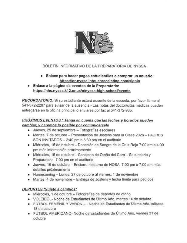 NHS Weekly Newsletter