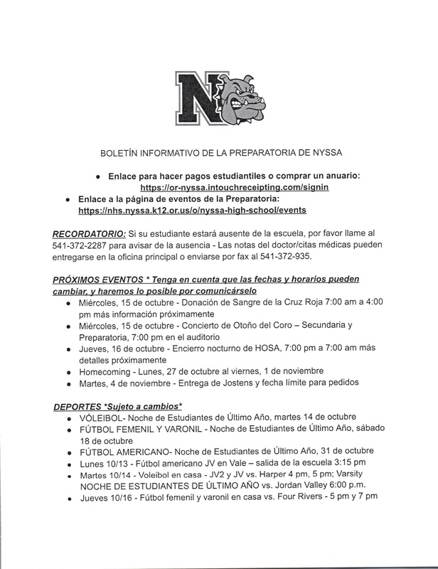 NHS Weekly Newsletter