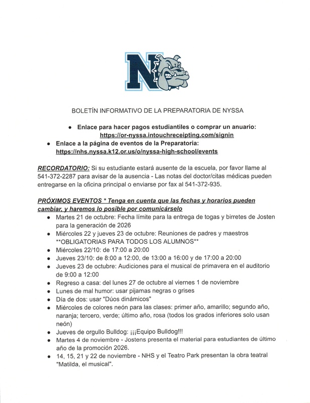 NHS Weekly Newsletter