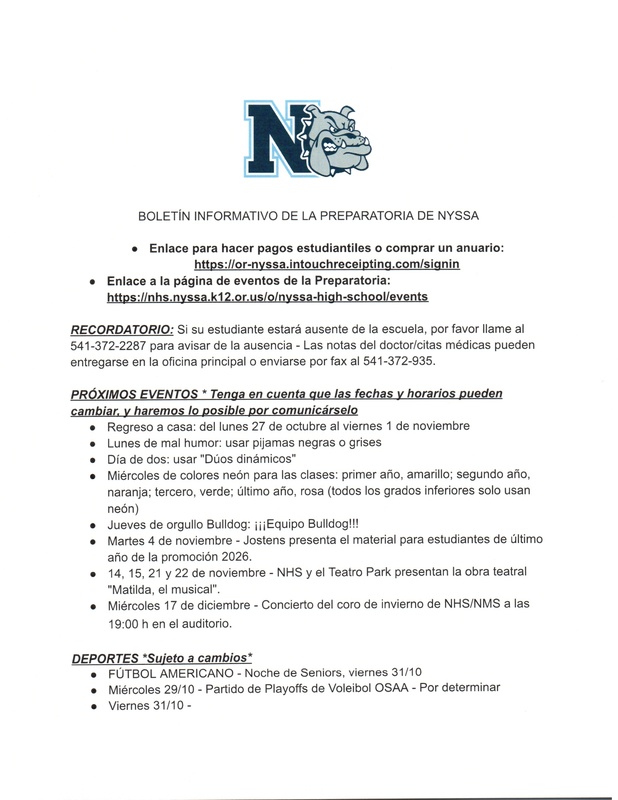 NHS Weekly Newsletter