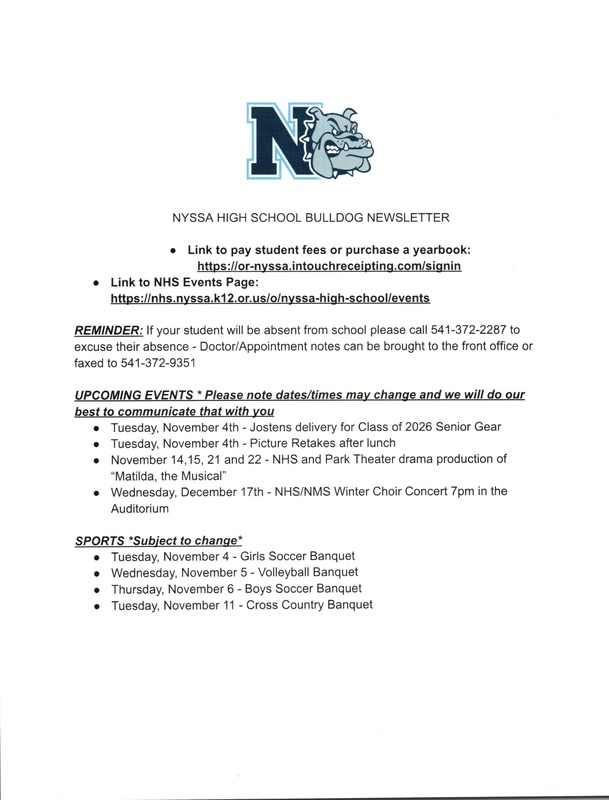 NHS Weekly Newsletter