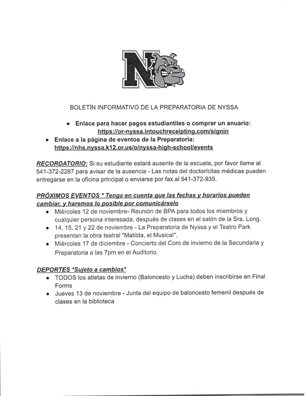 NHS Weekly Newsletter