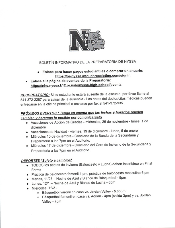 NHS Weekly Newsletter