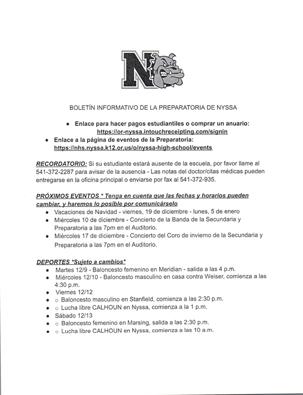 NHS Weekly Newsletter