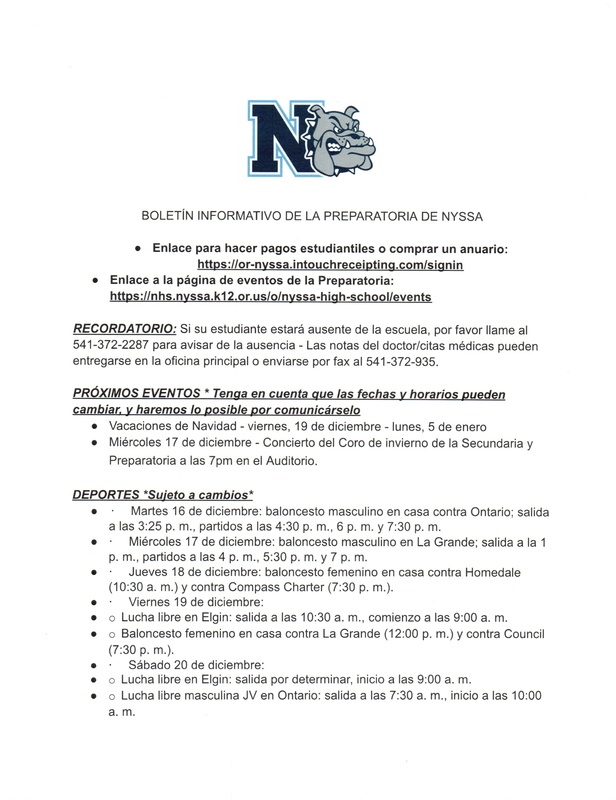 NHS Weekly Newsletter