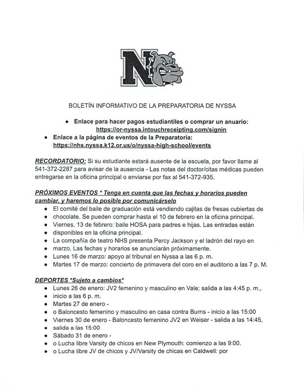 NHS Weekly Newsletter