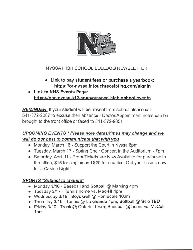 NHS Weekly Newsletter