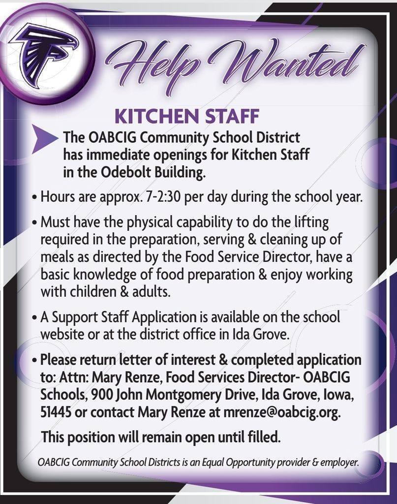 Hiring for Kitchen Staff