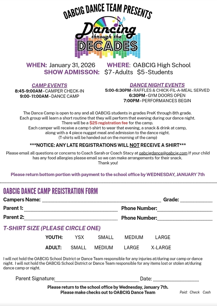 OABCIG PreK-8th Grafe Dance Night Info