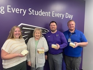 UBI donation of cinnamon rolls for Teacher appreciation week
