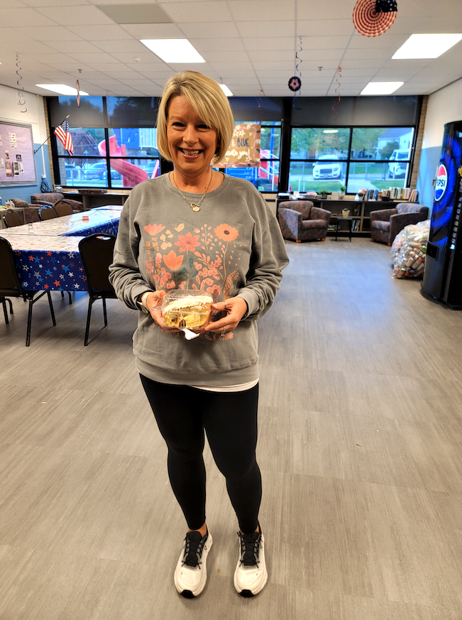 UBI donation of cinnamon rolls for Teacher appreciation week