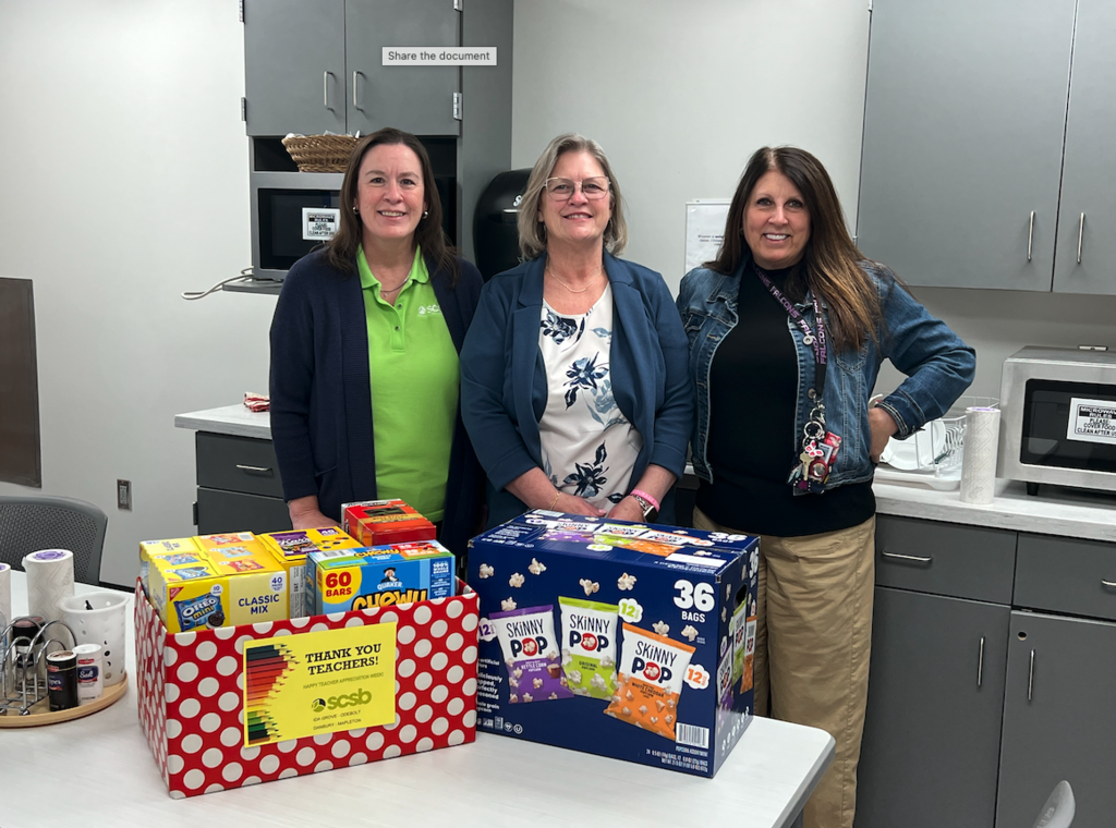 SCSB donations for Teacher appreciation week