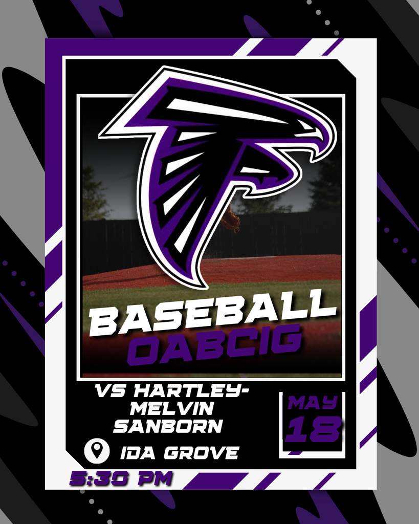High School Baseball vs Hartley-Melvin Sanborn in Ida Grove at 5:30 PM 5/18