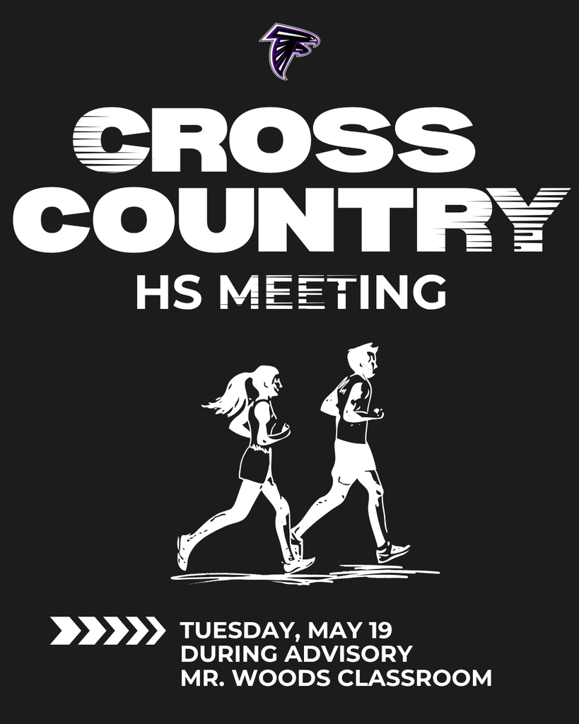 HS Cross Country Meeting 5/19 during advisory in Mr. Woods room.
