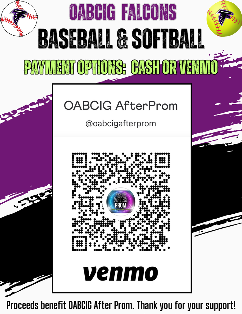 Baseball & Softball Concession payment options