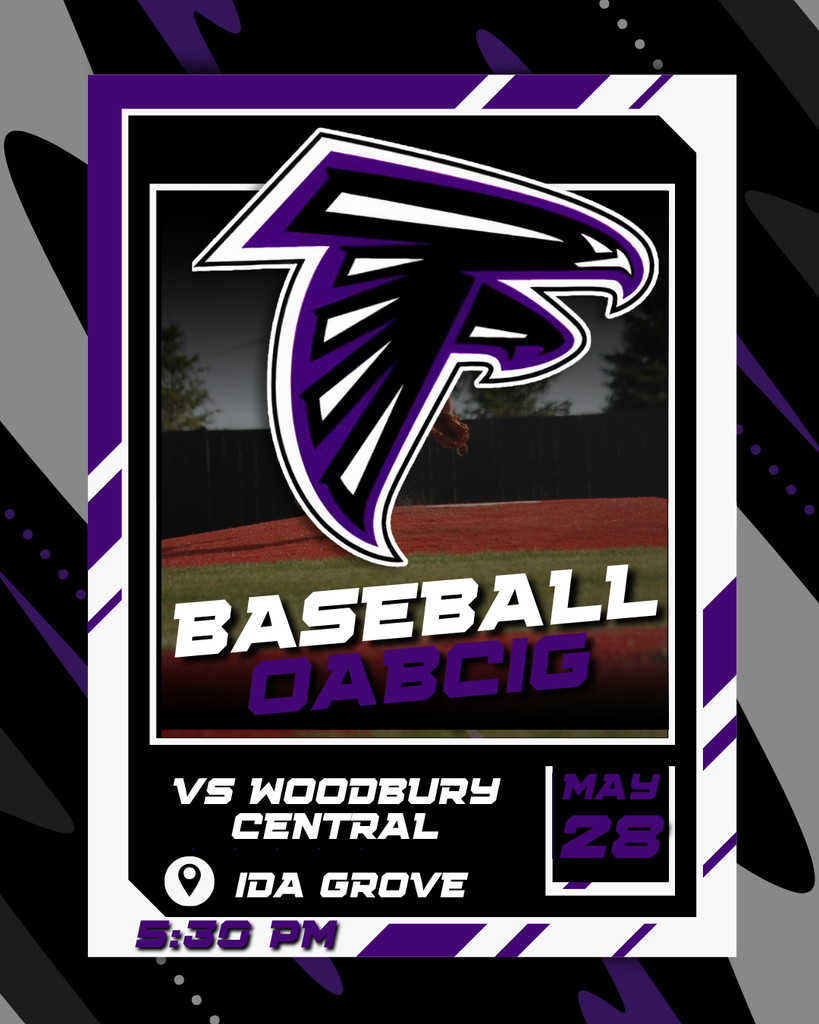 OABCIG Baseball vs Woodbury Central in Ida Grove at 5:30 PM, 5/28