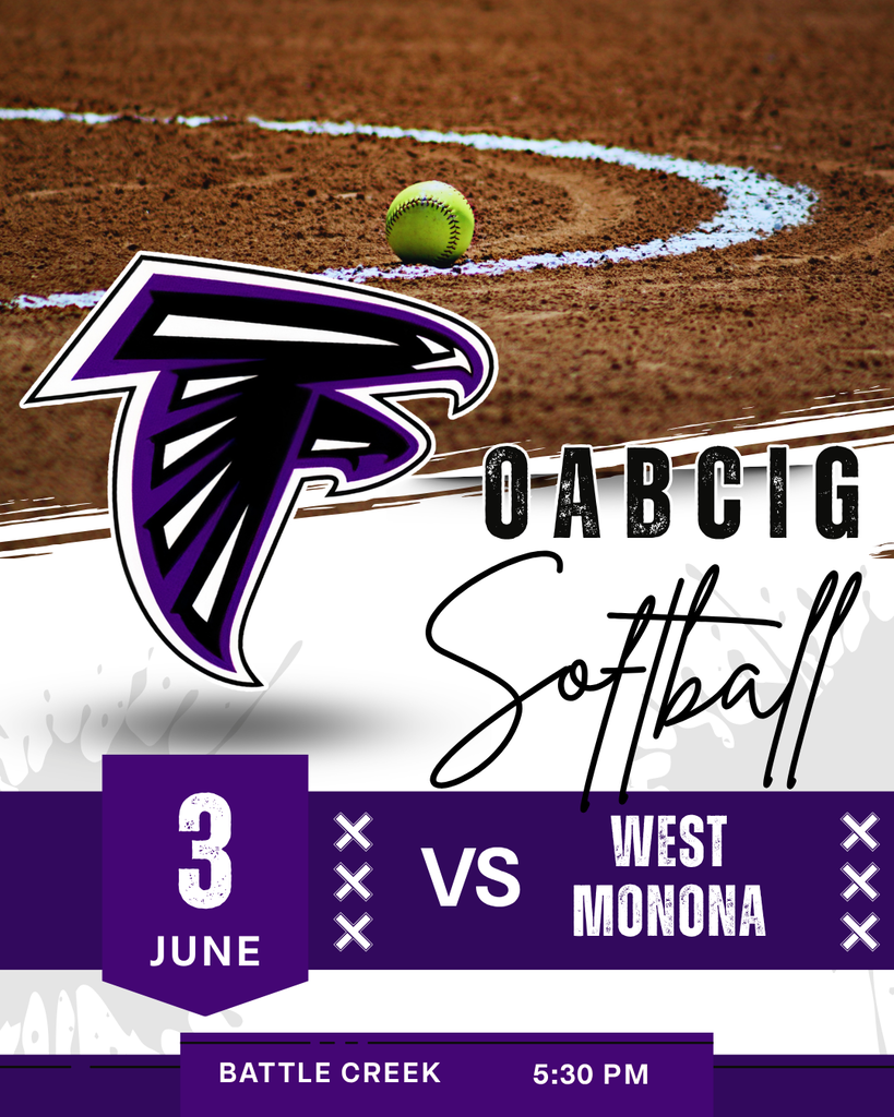 6/3 Softball vs West Monona in Battle Creek at 5:30 PM