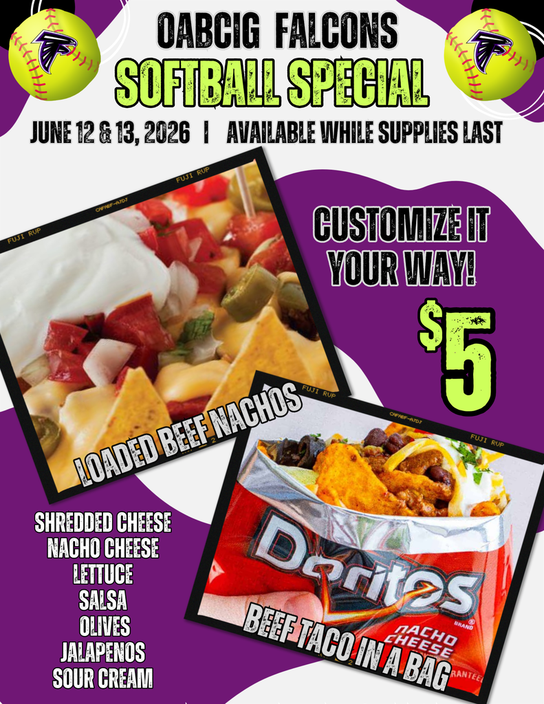 After Prom Concessions for Softball Tournament - Loaded Nachos and Taco in a Bag - $5