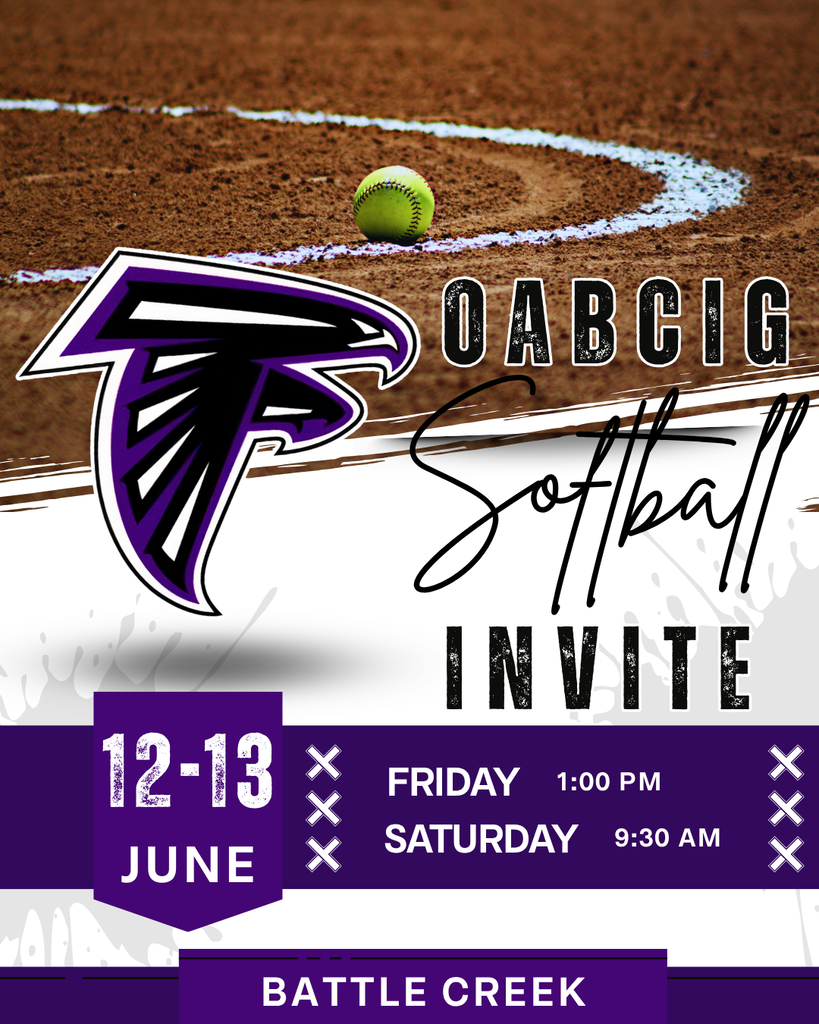 softball invite Friday 1pm Saturday 9:30 AM in Battle Creek