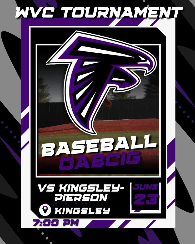 6/23 WVC 2nd Rd. OABCIG vs Kingsley-Pierson in Kingsley at 7 PM