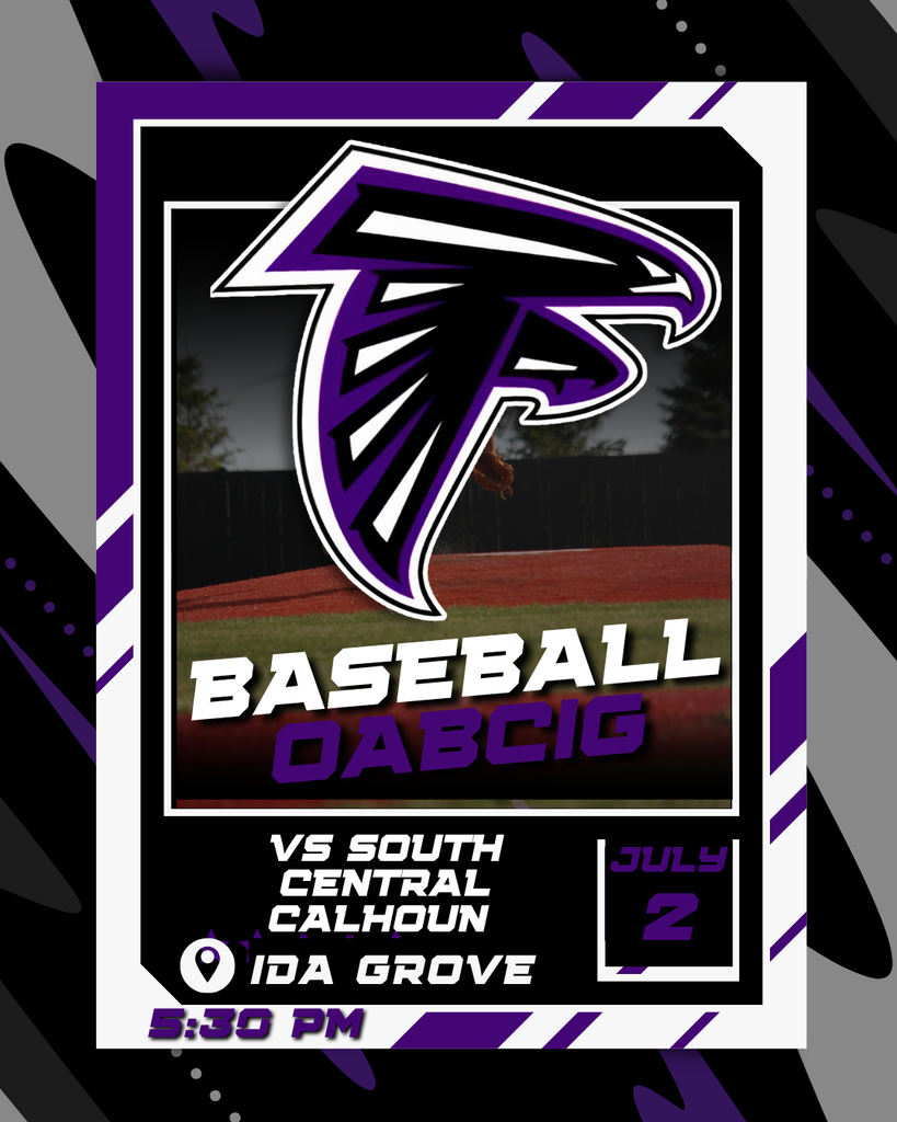 7/2 OABCIG Baseball vs South Central Calhoun in Ida Grove at 5:30 PM