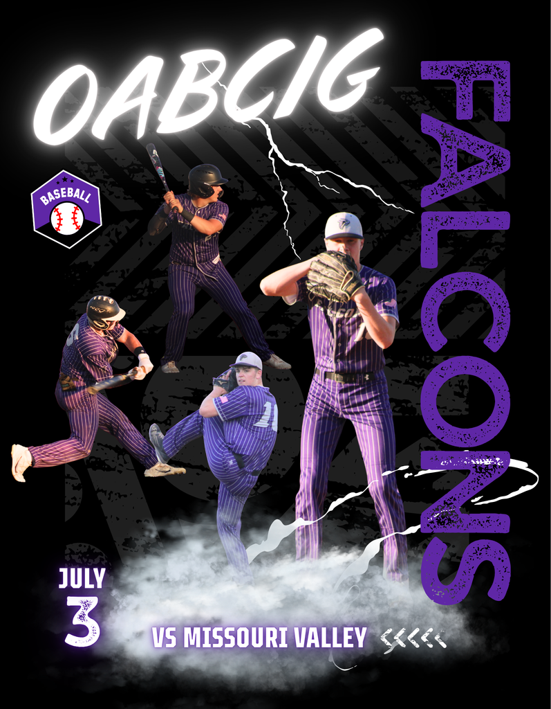 7/3 OABCIG Baseball District vs Missouri Valley at Ida Grove 7 PM
