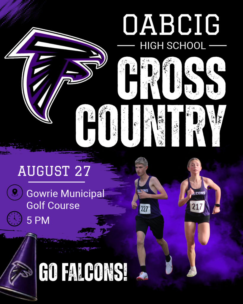 HS Cross Country 8/27 at Gowrie Municipal Golf Course starts at 5 PM
