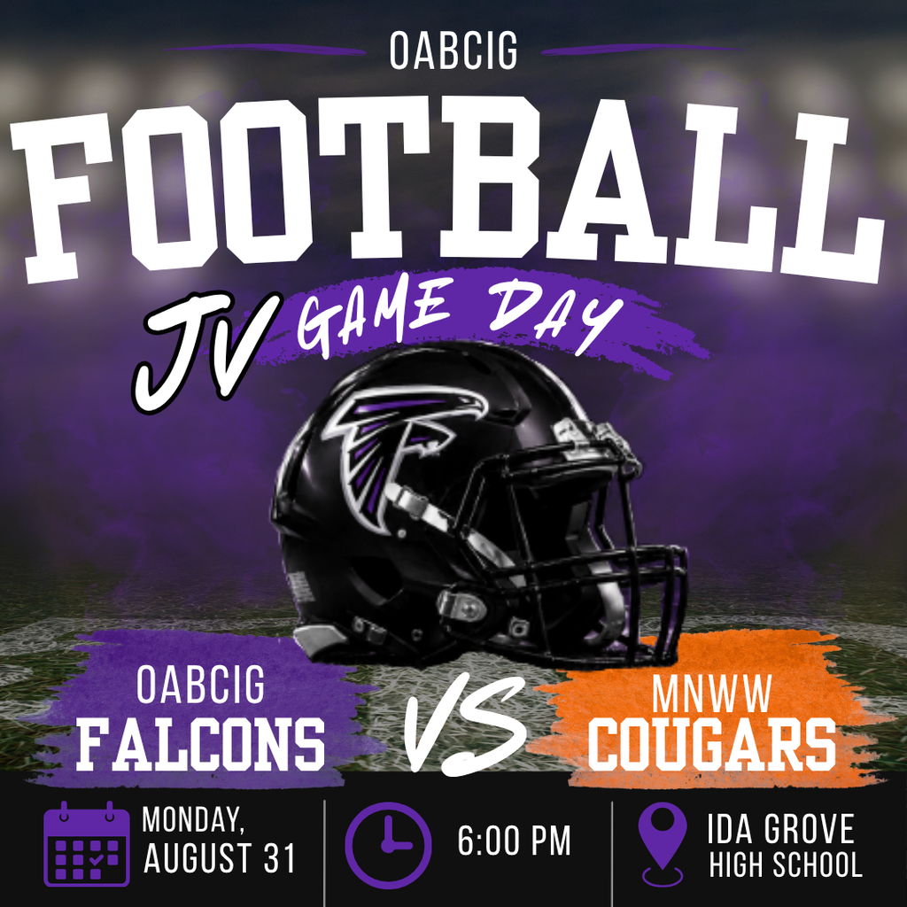 OABCIG JV football vs MNWW today at 6 pm in Ida Grove